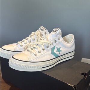 Converse White and Teal Men's Shoes
